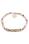 Little Words Project Be Humble Beaded Stretch Bracelet In Pink