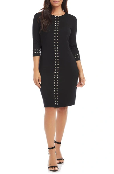 Karen Kane Studded Sheath Dress In Blk