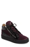 Giuseppe Zanotti Mid Top Sneaker In Purple