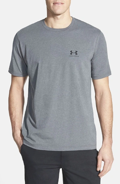 Under Armour 'sportstyle' Charged Cotton Loose Fit Logo T-shirt In Carbon Heather/ Black