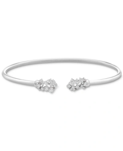 Wrapped Diamond Scattered Cluster Flex Cuff Bangle Bracelet (1/4 Ct. T.w.) In Sterling Silver, Created For M