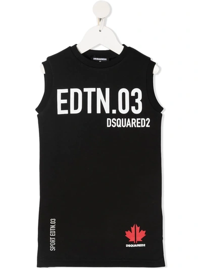 Dsquared2 Teen Sport Ed Sleeveless Dress In Black