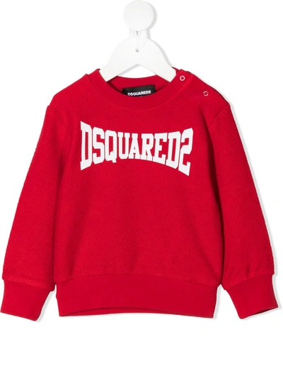 Dsquared2 Red Sweatshirt For Babyboy With Logo