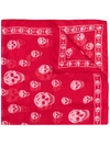 Alexander Mcqueen Skull Silk Biker Scarf In Shell Black