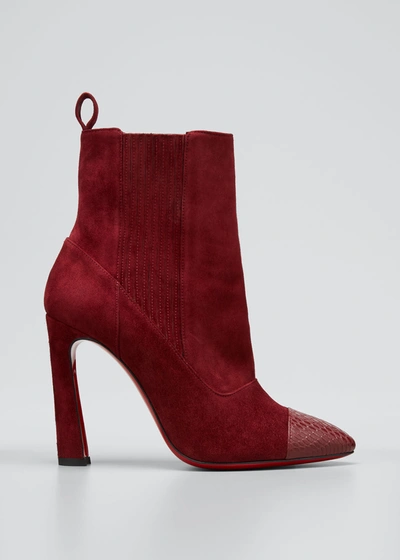 Louboutin Women's Me The 90s Snakeskin-embossed Leather & Suede Ankle Boots In R470 Tanin ModeSens