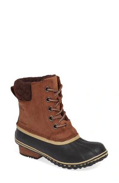 Sorel Slimpack Ii Waterproof Lace-up Boot In Burro/ Cattail