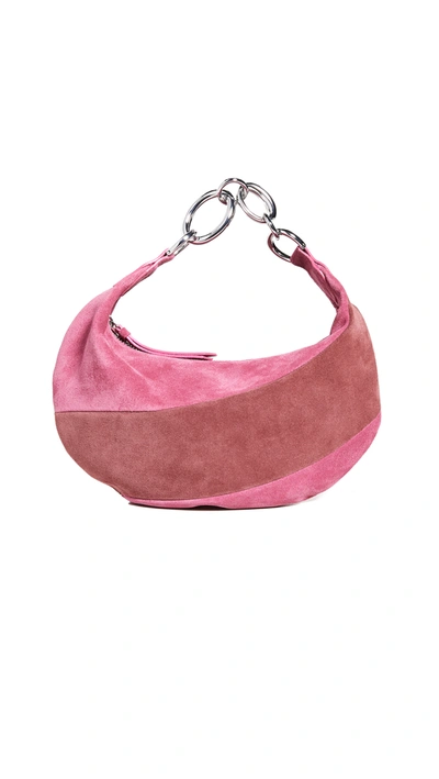 By Far 'bougie' Colourblock Suede Slouchy Hobo Bag In Pink