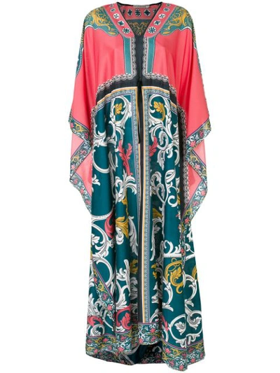 Mary Katrantzou Asso Printed Cotton And Silk-blend Maxi Dress In Teal