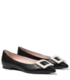Roger Vivier Gommetine Point-toe Leather Ballet Flats In Blue
