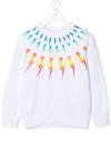 Neil Barrett Teen Lightning Bolt-print Sweatshirt In White