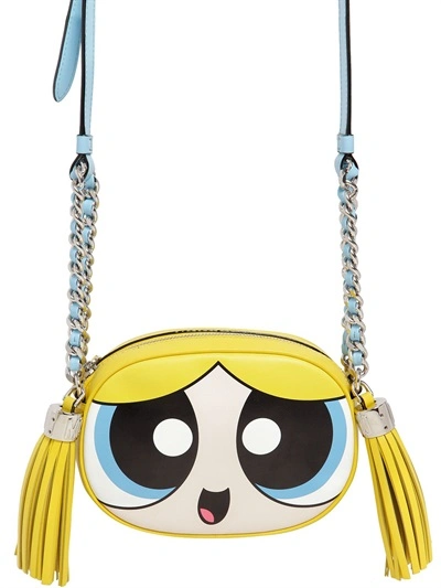 rietje ijs kapperszaak Moschino Bubbles Printed Leather Shoulder Bag, Yellow/sky Blue | ModeSens