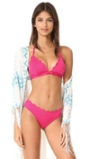 Kate Spade Scalloped Triangle Bikini Top In Tagine Pink