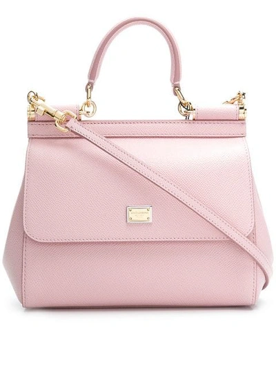 Dolce & Gabbana Sicily Small Leather Cross-body Bag In Flesh Pink