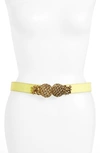 Raina Pina Leather Belt In Yellow