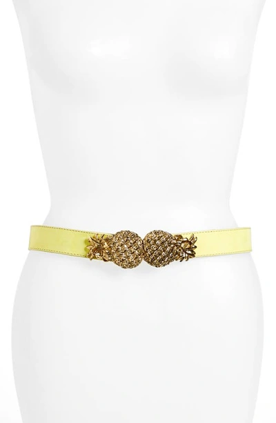 Raina Pina Leather Belt In Yellow