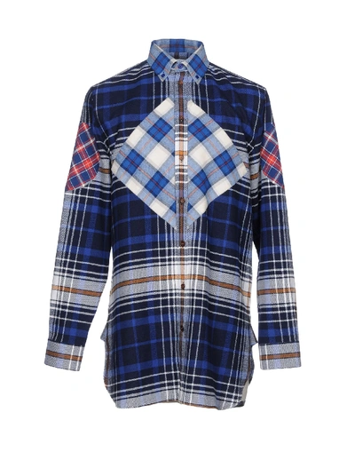 Givenchy Check Cotton Shirt In Blue