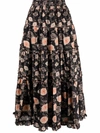 Ulla Johnson Women's Tulia Floral Cotton-blend Skirt In Black