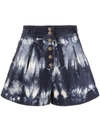 Ulla Johnson Ares Tie-dye High-rise Denim Shorts In Multi