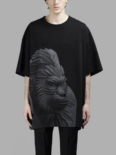 Juunj Gorilla Printed Cotton Jersey T-shirt In Black