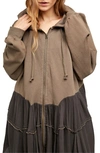 Free People Moon Dust Hooded Cardigan In Dirty Olive