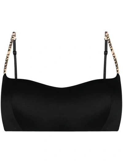 La Perla Logo-strap Bandeau Bra In Black