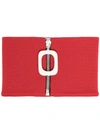 Jw Anderson Zip-fastening Ribbed-knit Scarf In Red
