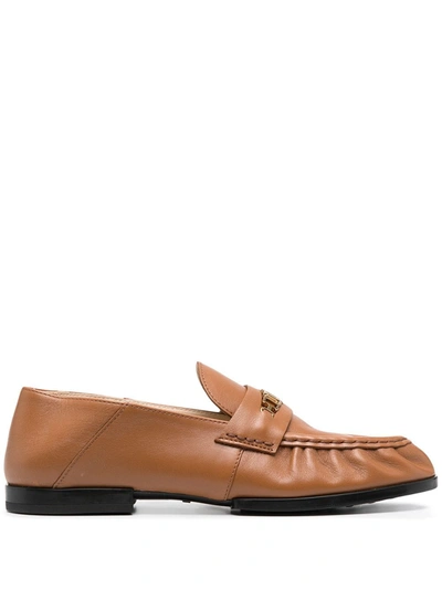 Tod's Chain-link Detail Loafers In Brown