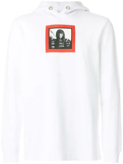 Givenchy Portrait-print Cotton-jersey Hooded Sweatshirt In White