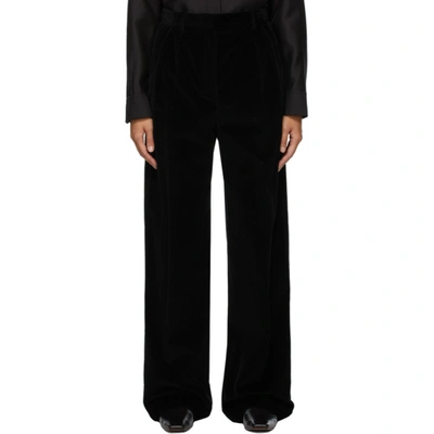 The Row Chandler Wide-leg Corduroy Trousers In Blk Black