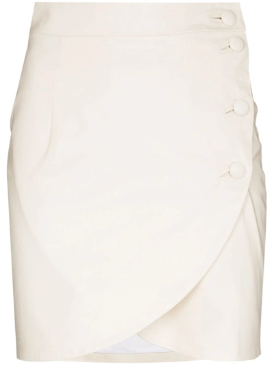 Materiel Waxed Cotton Tulip Mini Skirt In White