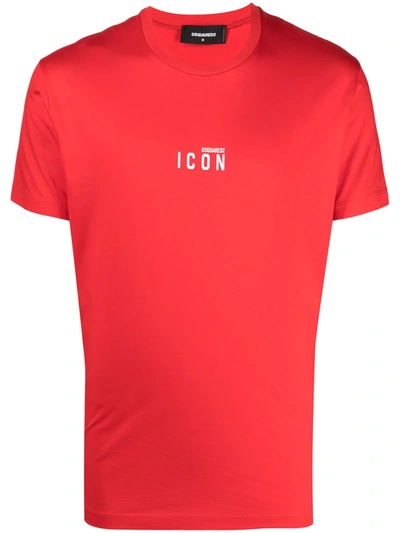 Dsquared2 Icon-print Cotton T-shirt In Red