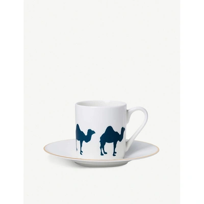 Alice Peto Camel Porcelain Espresso Cup And Saucer Set
