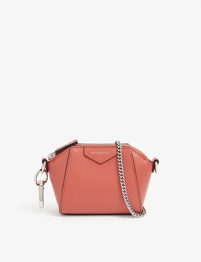 Givenchy Antigona Baby Leather Purse In Coral