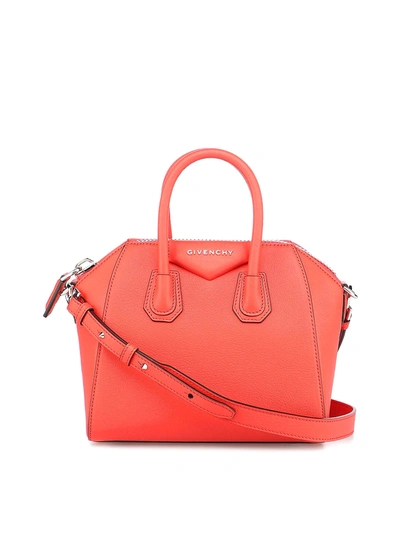 Givenchy Antigona Mini Leather Bag In Red In Light Red