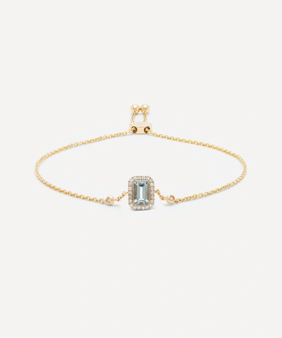 Anissa Kermiche Gold Aquamarine And Diamond Chain Bracelet