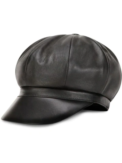 Dolce & Gabbana Logo Plaque Baker Boy Cap In Black