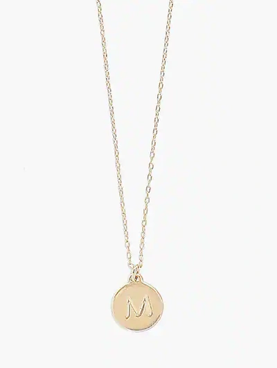 Kate Spade M Mini Pendant In Gold