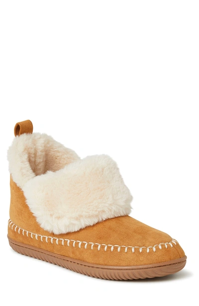 Dearfoams Moritz Faux Fur Lined Bootie Slipper In Brown