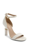 Bcbgeneration Lexana Ankle Strap Sandal In Bright White Leather