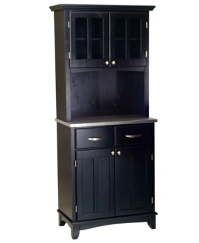 Home Styles Buffet Of Buffet With Stainless Top And Hutch In Black