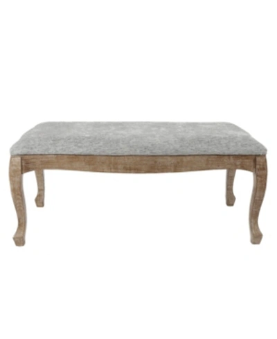 Luxen Home Upholstered Linen Entryway And Bedroom Bench In Gray