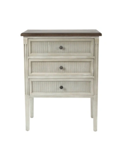 Luxen Home 3 Drawer Accent Chest In Gray