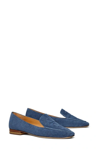 Tory Burch Ruby Square-toe Suede Loafers In Perfect Navy