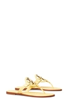 Tory Burch Women's Miller Welt Double T Leather Thong Sandals In Banana