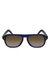 Cutler And Gross 53mm Flat Top Aviator Sunglasses In Blue/ Smoke