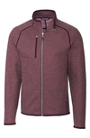 Cutter & Buck Mainsail Zip Jacket In Bordeaux Heather