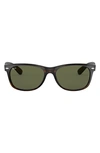 Ray Ban 58mm Square Sunglasses In Tortoise/ Crystal Green