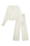 Habitual Girl Kids' Cover-up Top & Pants Set In White