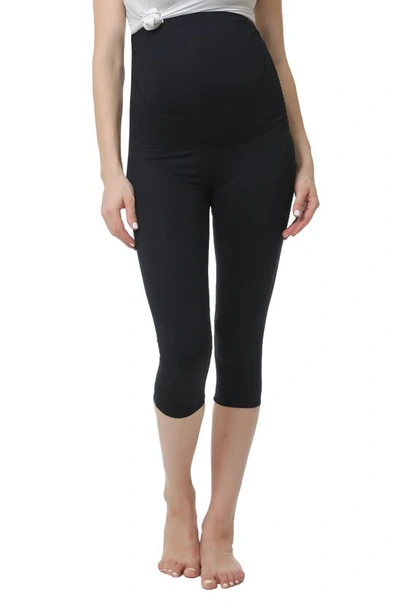 Kimi And Kai Bree Belly Support Maternity Capri Leggings In Black