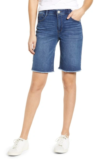 Wit & Wisdom 'ab'solution Retro High Waist Denim Bermuda Shorts In Blue